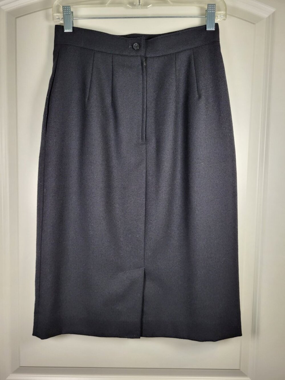 Vintage Casual Corner Black Wool Midi Pencil Skirt Size 6 - Picture 8 of 9